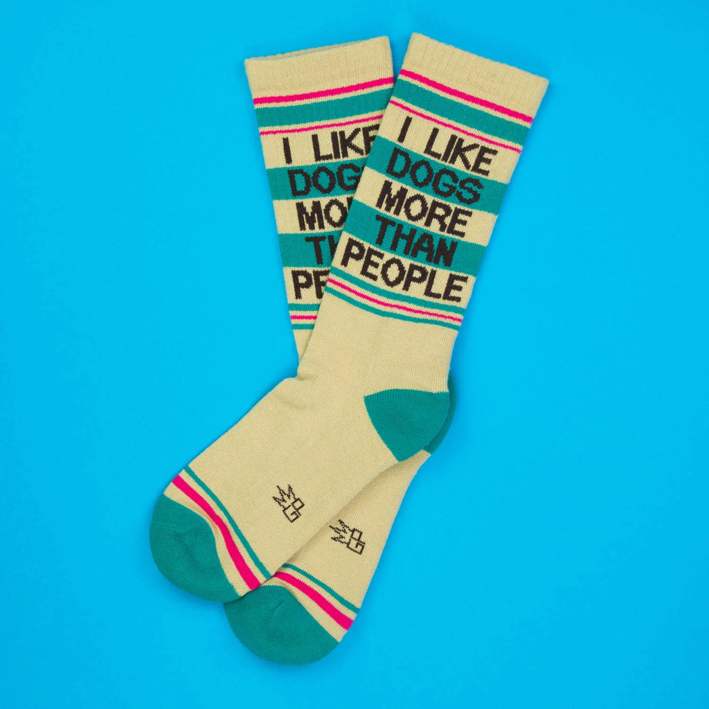 I LIKE DOGS MORE THAN PEOPLE CREW SOCKS